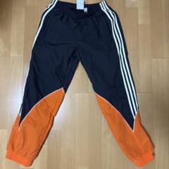adidas ストライプジャージパンツ M 黒/オレンジのサムネイル
