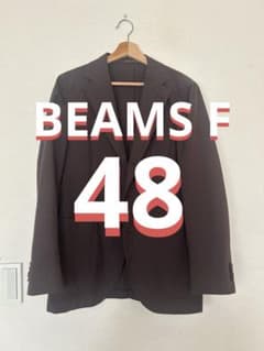 BEAMS F】コットンシルク混ジャケットブラウンチェック48 - メルカリ