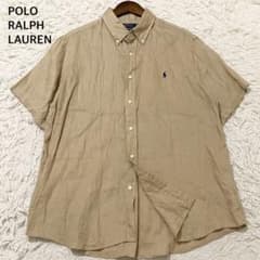 美品 QRタグ ラルフローレン コットン リネン ニット ポロ シャツ 半袖 L ✨美品✨ポロラルフローレン リネンシャツ 半袖 ボタンダウン XL 現行