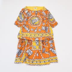 MOSCHINO シルク100% ワンピース チュニック 半袖 総柄 骨 - メルカリ