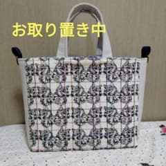刺繍トートバッグ サマーチェック ハンドメイド ジョリーフルール