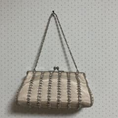 ビジュー装飾 ベージュ パーティーバッグのサムネイル