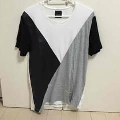 Zara men レザー切り替え tシャツのサムネイル