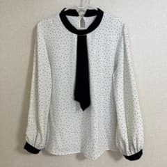ドット　2WAYブラウス　オフィスのサムネイル