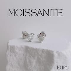 モアサナイト ハート ピアス 0.5ct S925 シルバーのサムネイル