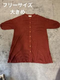 Pyumosso 五分袖 ブラウス テラコッタ大きめサイズのサムネイル