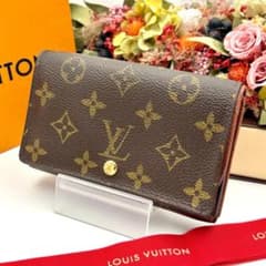 ルイヴィトン モノグラム ポルトモネ ビエ トレゾール 二つ折り 茶