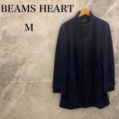 BEAMS HEART メンズ M ネイビー スタンドカラー コート ステンカラ