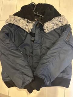 フライトジャケット ファー MA-1 ネイビー L XL N2Bのサムネイル