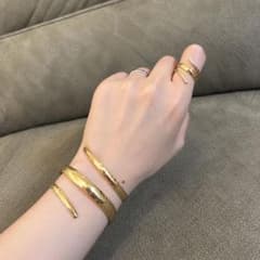 ゴールドカラー スパイラル ブレスレット　リング