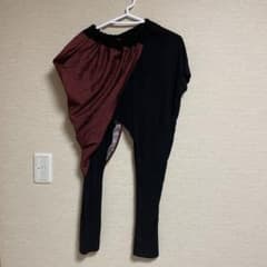 ダンス衣装　サルエルパンツ 黒と赤のストライプのサムネイル