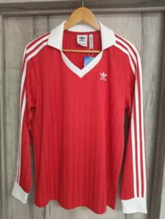 XL 新品 adidas アディダス サッカーシャツ ジャージ 赤 ロンT - メルカリ