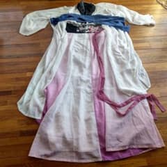 中国 中華 漢服 衣装 ドレス 4点セット ピンク系 刺繍 グラデーションのサムネイル