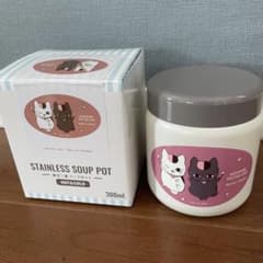 나츠메 친구장 진공 이중 스테인리스 스프 포트 300ml 냥코 선생님 블랙