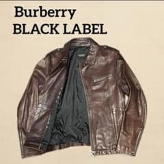 BURBERRY BLACK LABEL 羊革レザー ライダース M ブラウン - メルカリ