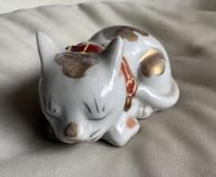 九谷焼 眠り猫 陶器 金彩 骨董 ヴィンテージ - メルカリ