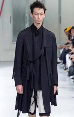 Yohji Yamamoto シワギャバ前後段違いシャツ　定価70,400円のサムネイル