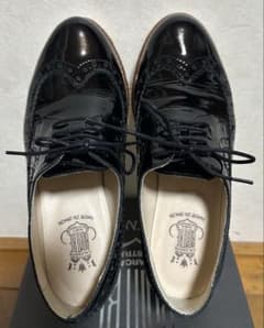 ボントレ 厚底 ローファー レースアップシューズ ブラック 22.5cm 美品 
