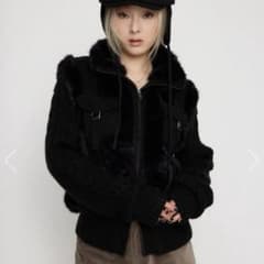 ラグアジェムLAGUA GEM CABLE KNIT FAUX FUR ブルゾン - メルカリ