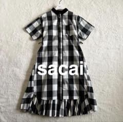 【極美品】sacai ギンガムチェック　ワンピース　ハンガー付き 極美品】sacai ギンガムチェック ワンピース ハンガー付き - メルカリ
