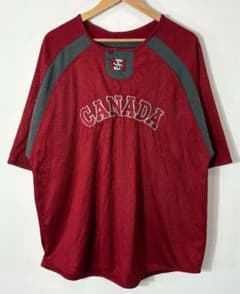 CANADA メッシュゲームシャツ XL 赤 Y2K ビッグシルエットのサムネイル