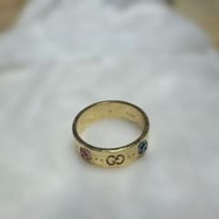 GUCCIアイコンリング K18 4PカラーストーンSIZE:13号 AU750 - メルカリ