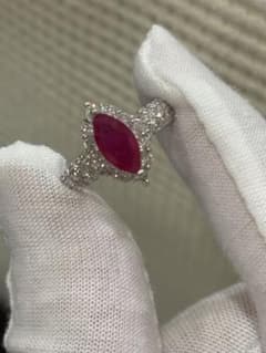 【極美】1.1ct ミャンマー産鳩血（ピジョンブラッド）ルビーリング PT900のサムネイル