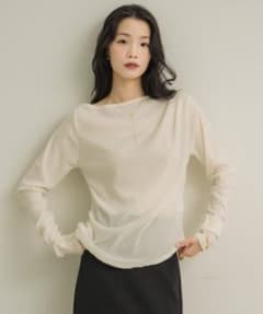 NEUNA シアーベロアドレープトップス　アイボリーのサムネイル