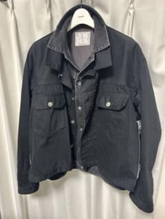 sacai 20ss レイヤード デニムジャケット ブラック黒 【size1】のサムネイル