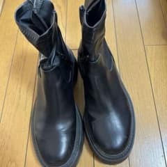 ブラック サイドゴアブーツ レザーのサムネイル