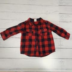 H&M チェック柄 長袖シャツ 74cmのサムネイル