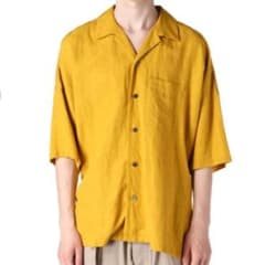 KAZUYUKI KUMAGAI リネンコットン オープンカラーシャツ 半袖のサムネイル