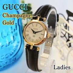 訳あり GUCCIグッチ レディース腕時計シャンパンゴールド ブレスレット