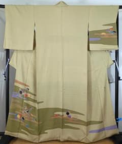 正絹・大久保玄才・友禅染訪問着袷着物・一ツ紋 - メルカリ