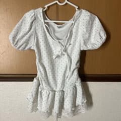 INGNI ドット柄 半袖カットソー レース裾のサムネイル