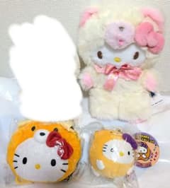 【美品】北海道限定　ハローキティ　キツネ　クマ　ぬいぐるみ　纏め売り【匿名配送】 美品】北海道限定 ハローキティ キツネ クマ ぬいぐるみ 纏め売り