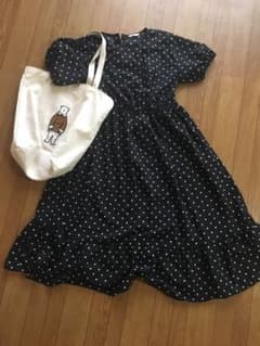 エヘカソポ　黒水玉ロングワンピースのサムネイル