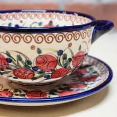 UNIKAT︎✦︎︎同柄✦︎プレート＆ハンドル付ボウル✦︎ポーリッシュ