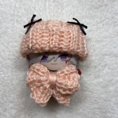 にじぱぺっと 猫耳ニット帽＆リボンマフラー ピンク