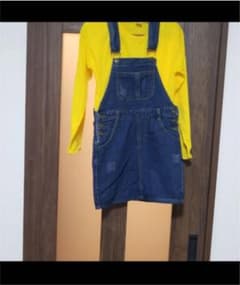 ミニオンズ　コスプレ デニム ジャンパースカート sサイズ　150cm USJのサムネイル
