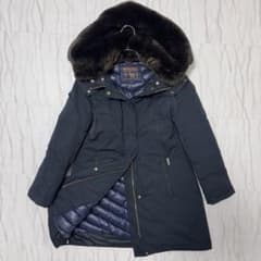 ウールリッチ ボウブリッジ ダウンコート ラビットファー ネイビー XS