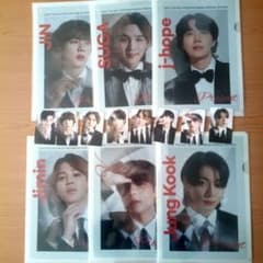 BTS クリアファイル 6枚（RM以外)＋トレカ8枚（Vのみ2種類）の