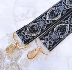 インド刺繍リボン ストラップ（黒）【再販】のサムネイル