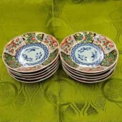 10枚セット 有田焼 古伊万里 色絵 輪花皿 金彩錦唐草 取分け皿 - メルカリ