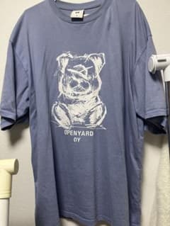 OY クマプリント Tシャツ ブルー