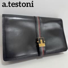 ⭐️希少】 a.testoni クラッチバッグ セカンドバッグ レザー ブラック