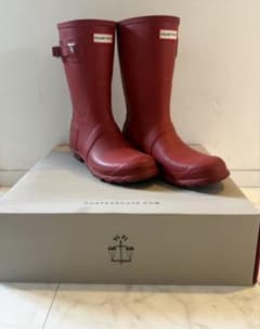 HUNTER 레드 장화 25cm US8 인치