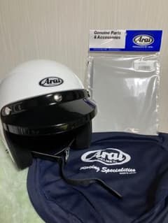 Arai S-70 ジェットヘルメット ホワイト/ブラック　純正ヘルメット袋付 Arai S-70 ジェットヘルメット ホワイト/ブラック 純正ヘルメット袋付