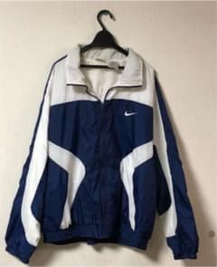 90s NIKE ナイロンジャケット ネイビー ホワイト ナイキ 90年代のサムネイル