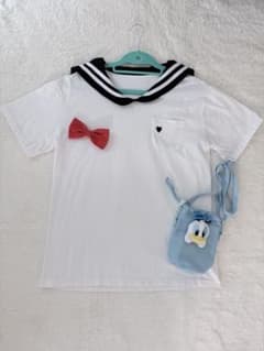 ドナルド バウンドコーデ♥️セーラー風Tシャツ リボン付き　ハロウィン　コスプレのサムネイル
